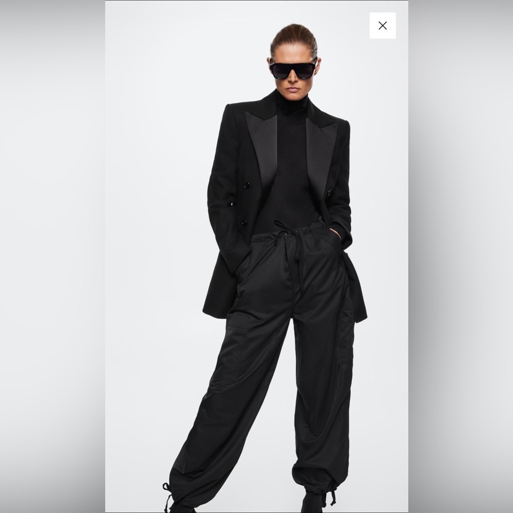 MANGO Satin lapels blazer